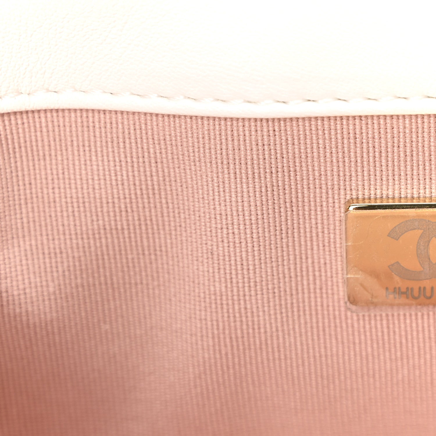 Lambskin Quilted Small Enamel Logo Chain Flap White