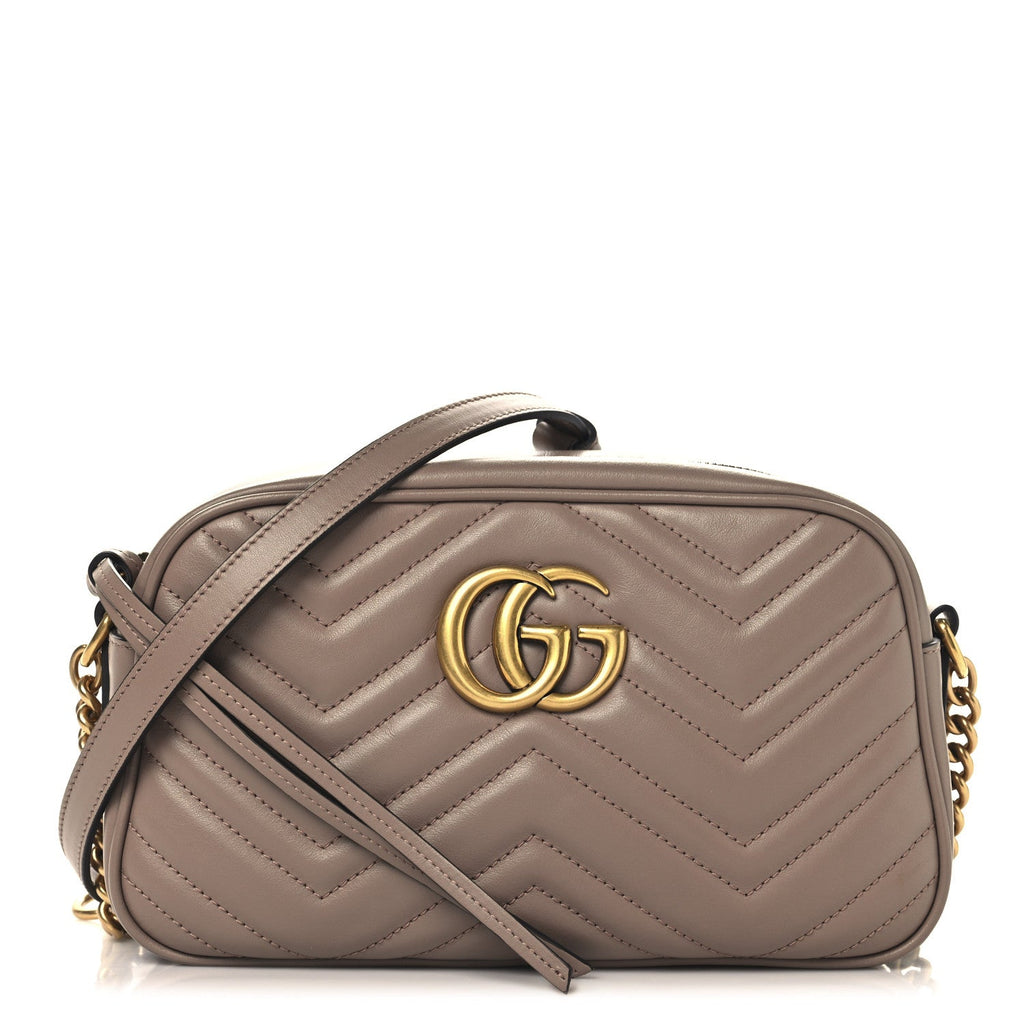 Calfskin Matelasse Small GG Marmont Chain Shoulder Bag Porcelain Rose