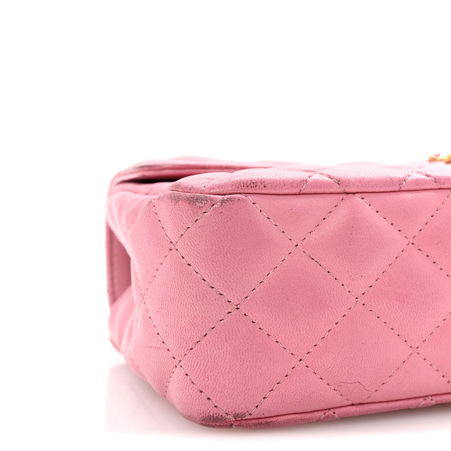 Lambskin Quilted Mini Strass On Top Flap Pink
