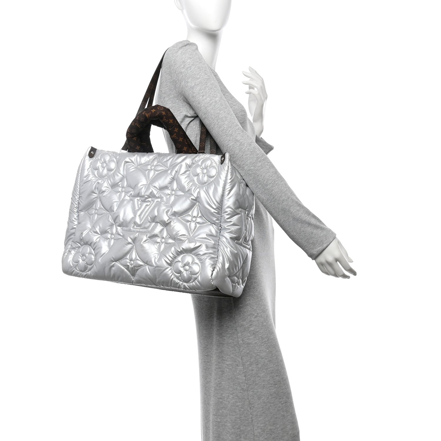 Econyl Monogram Pillow Giant Onthego GM Silver