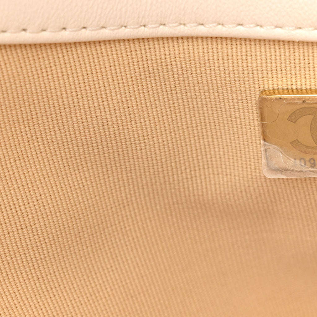Lambskin Quilted Large CC Funky Town Hobo White