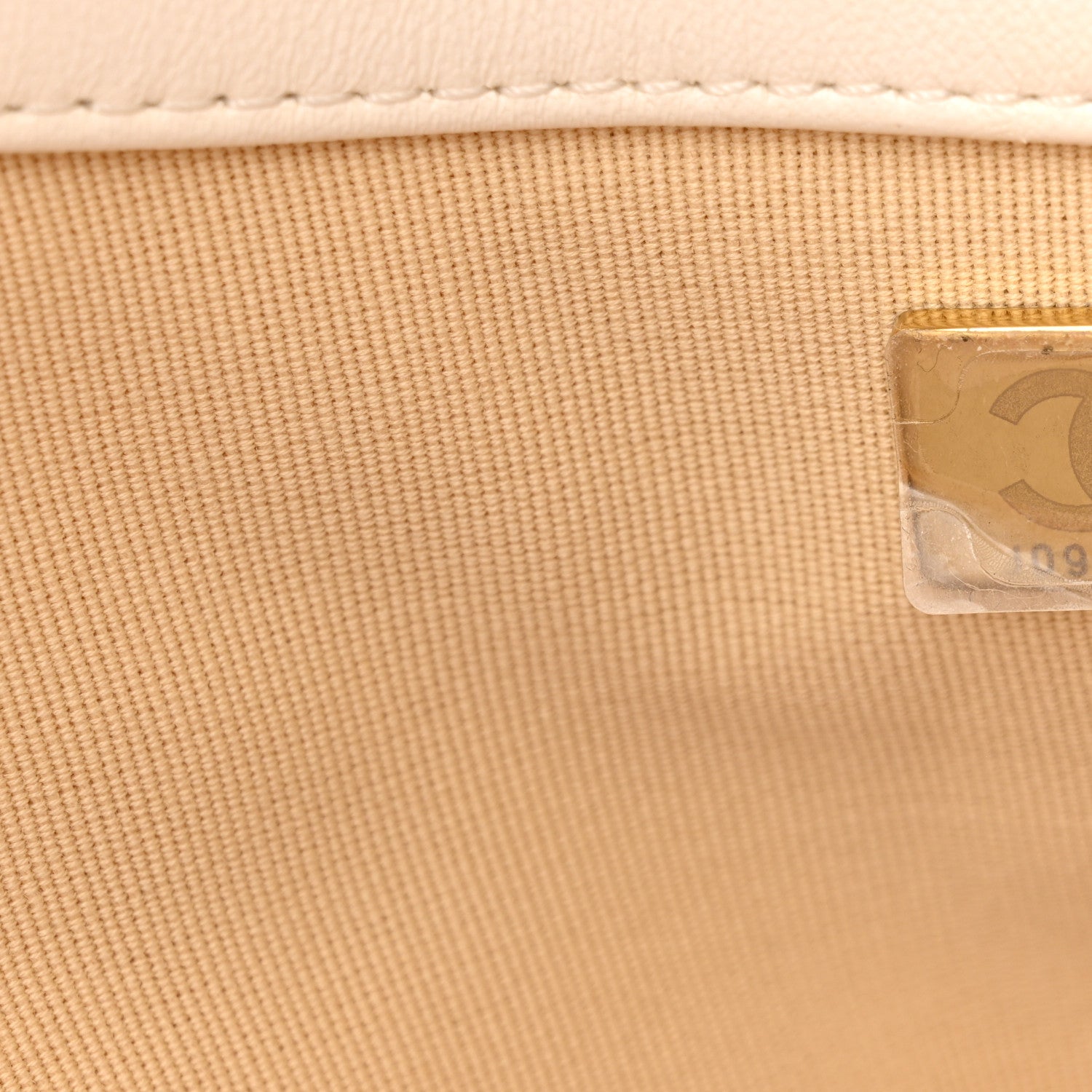 Lambskin Quilted Large CC Funky Town Hobo White