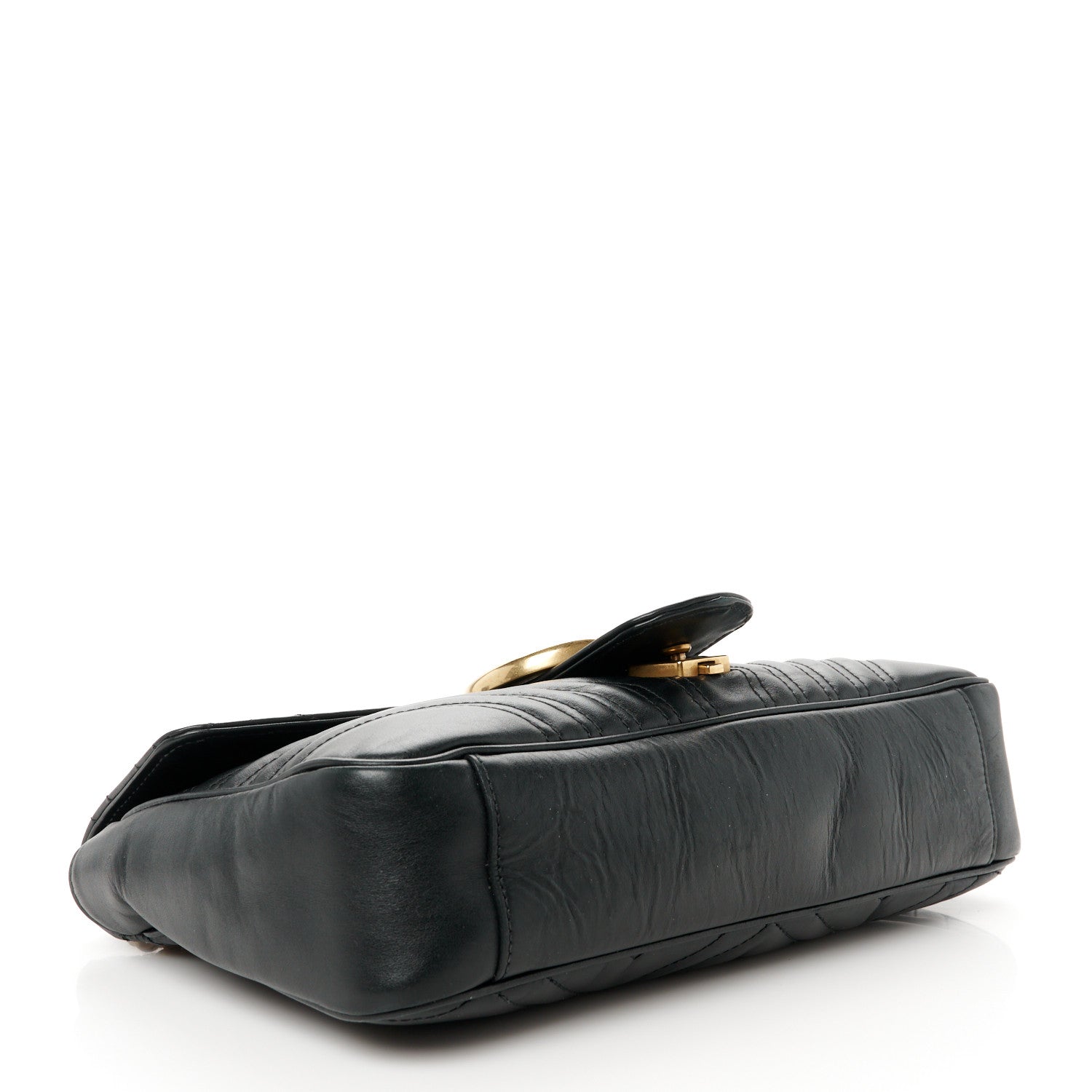 Calfskin Matelasse Medium GG Marmont Shoulder Bag Black