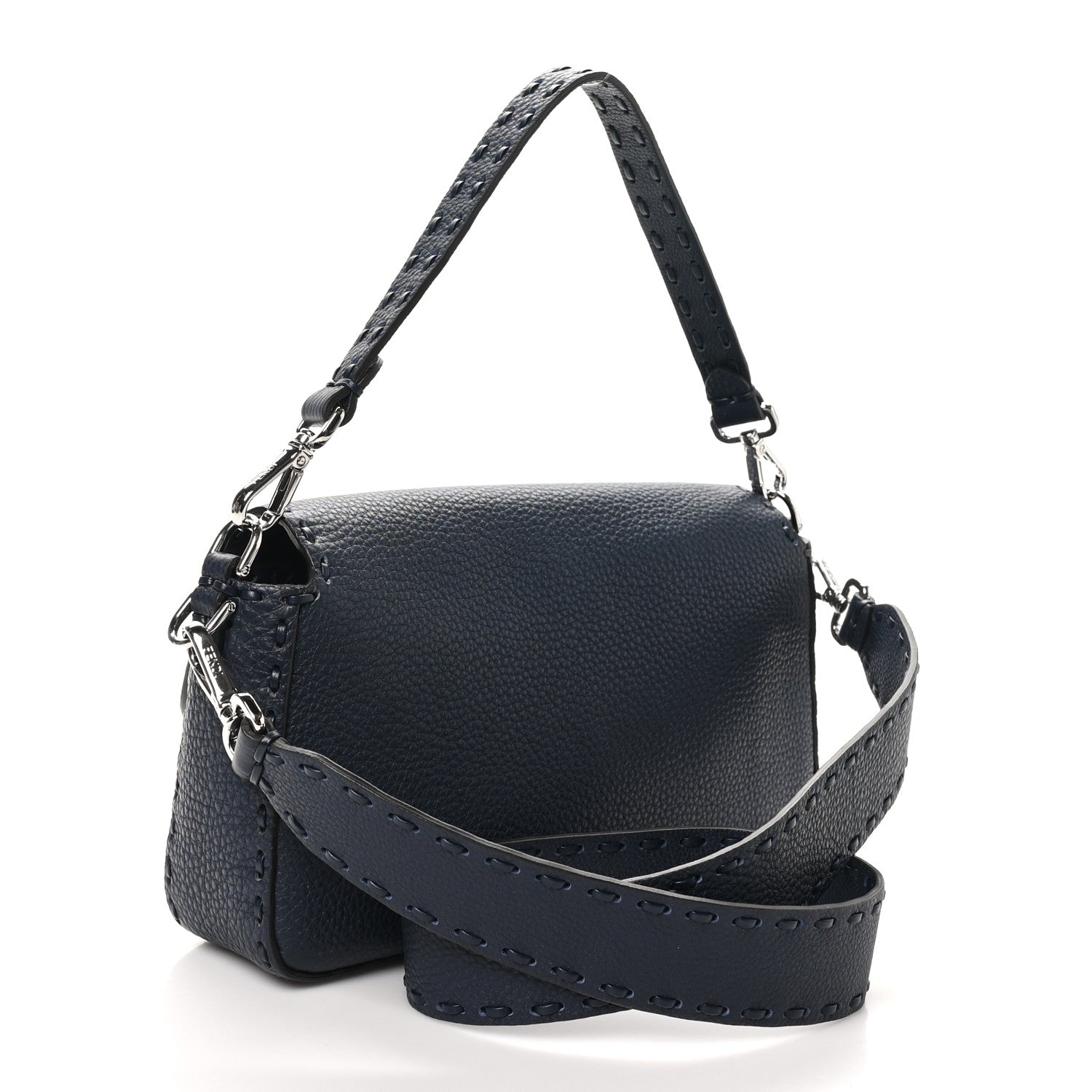 Cuoio Roma Sellerissima Nappa Sintetica Tape Stitch Baguette Notte