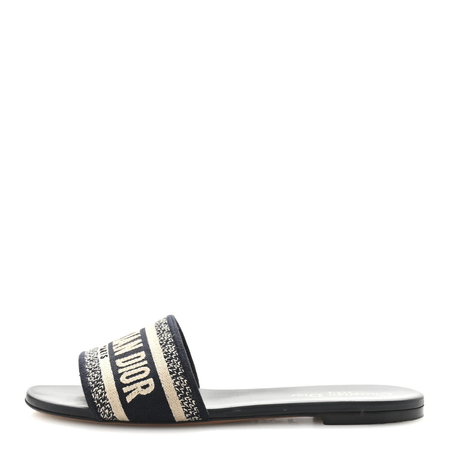 Canvas Embroidered Dway Mules Slide Sandals 39 Deep Blue