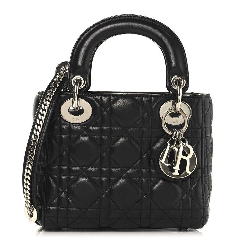 Lambskin Cannage Mini Lady Dior Black
