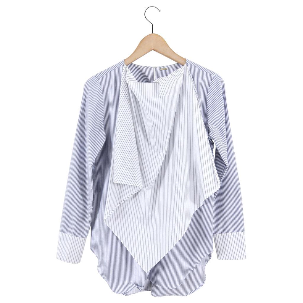 Adam Lippes Stripe Cotton Bib Detail Shirt - 4