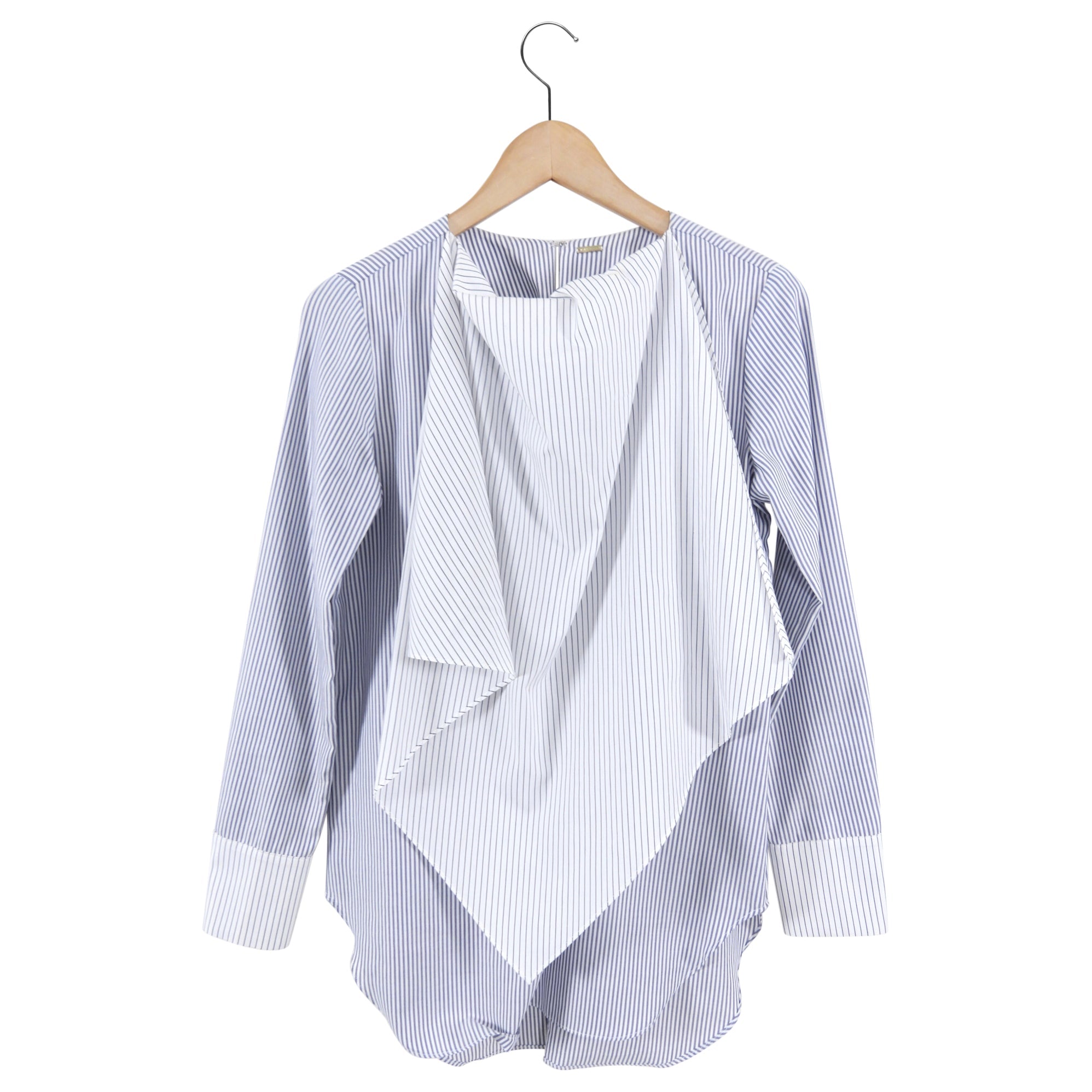 Adam Lippes Stripe Cotton Bib Detail Shirt - 4