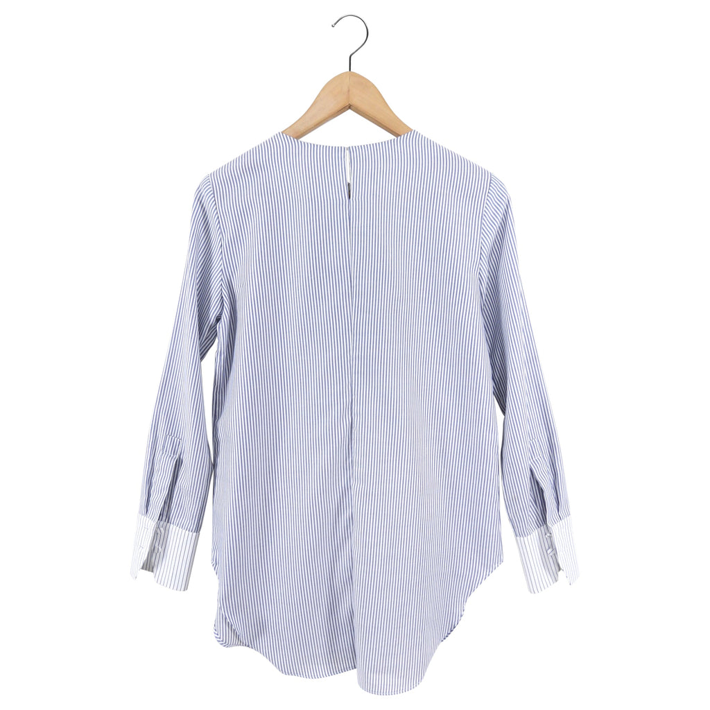Adam Lippes Stripe Cotton Bib Detail Shirt - 4