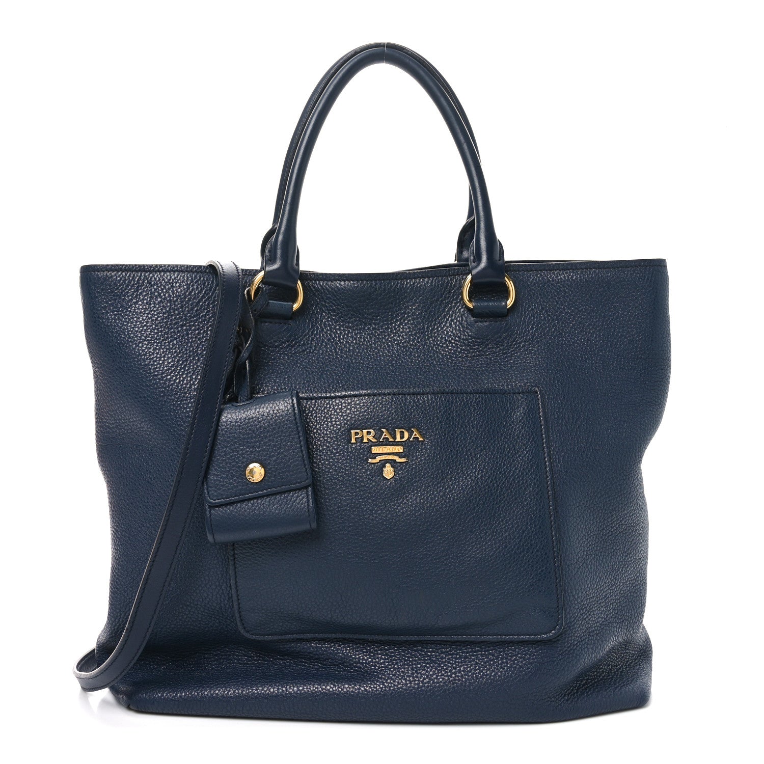 Vitello Daino Pocket Shopping Tote Baltico