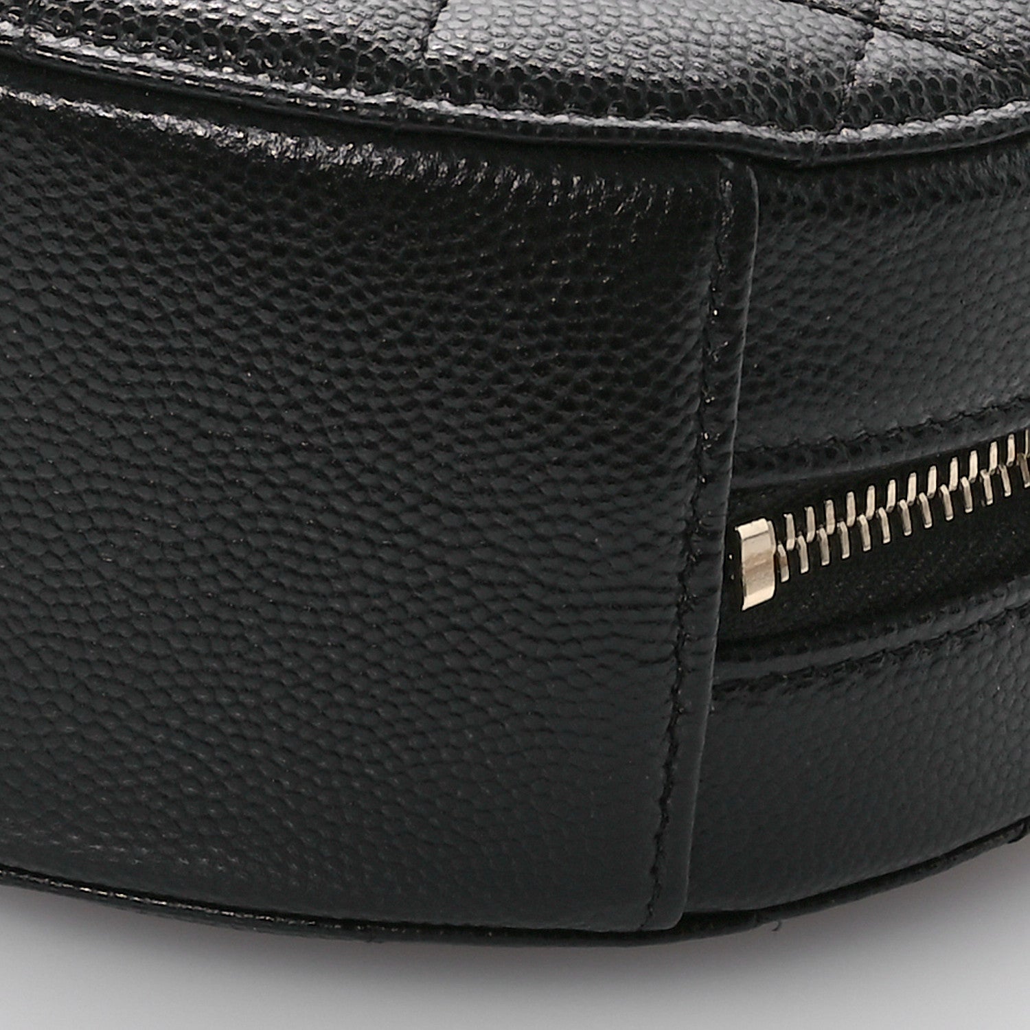 Caviar Quilted Crystal CC Round Clutch With Chain Black
