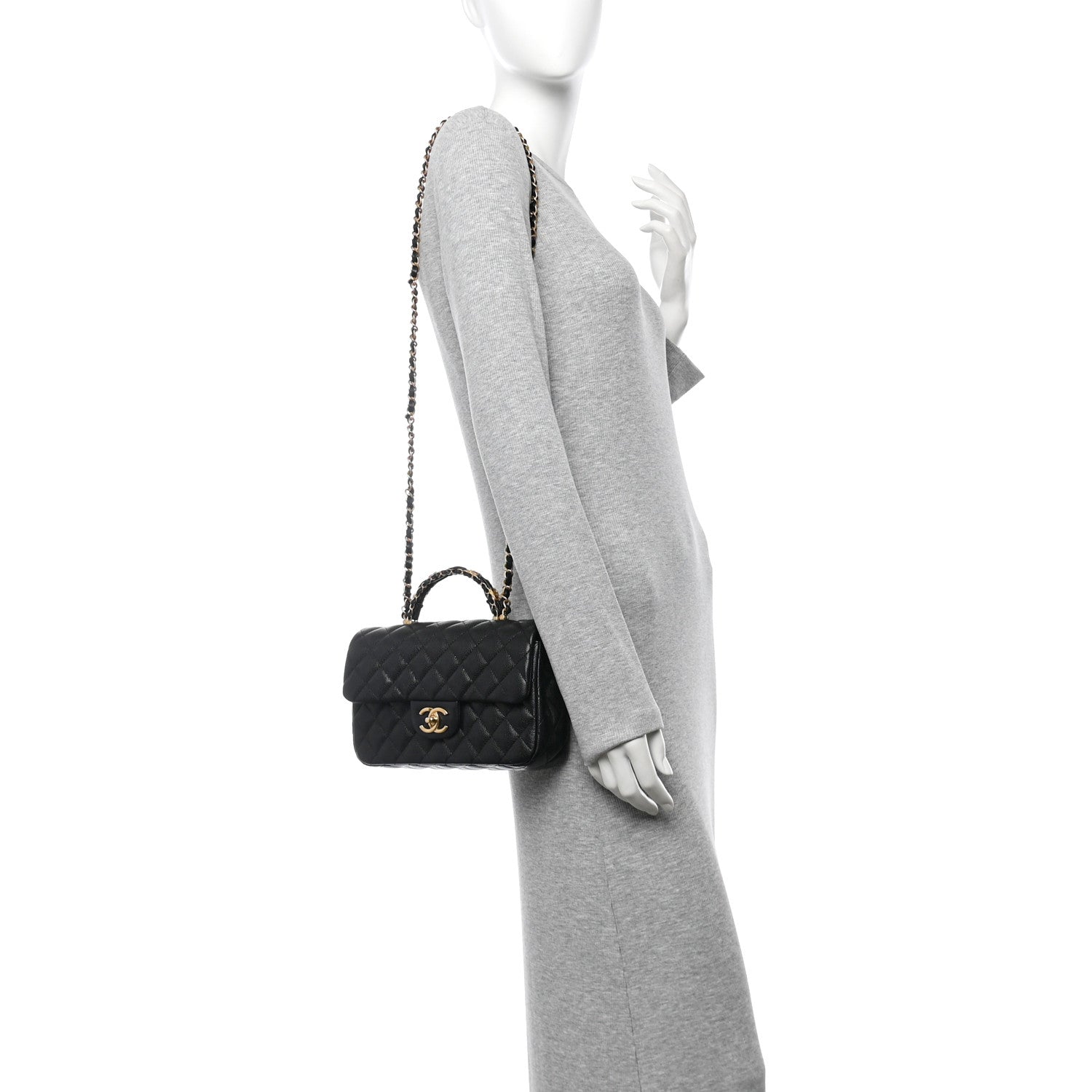 Caviar Quilted Small Handy CC Flap Black