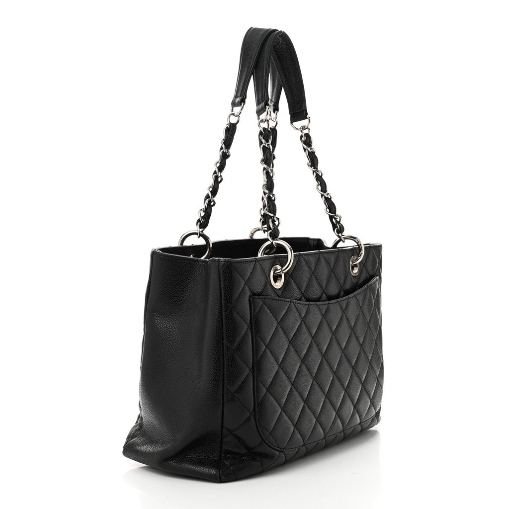 Caviar Quilted Grand Shopping Tote GST Black