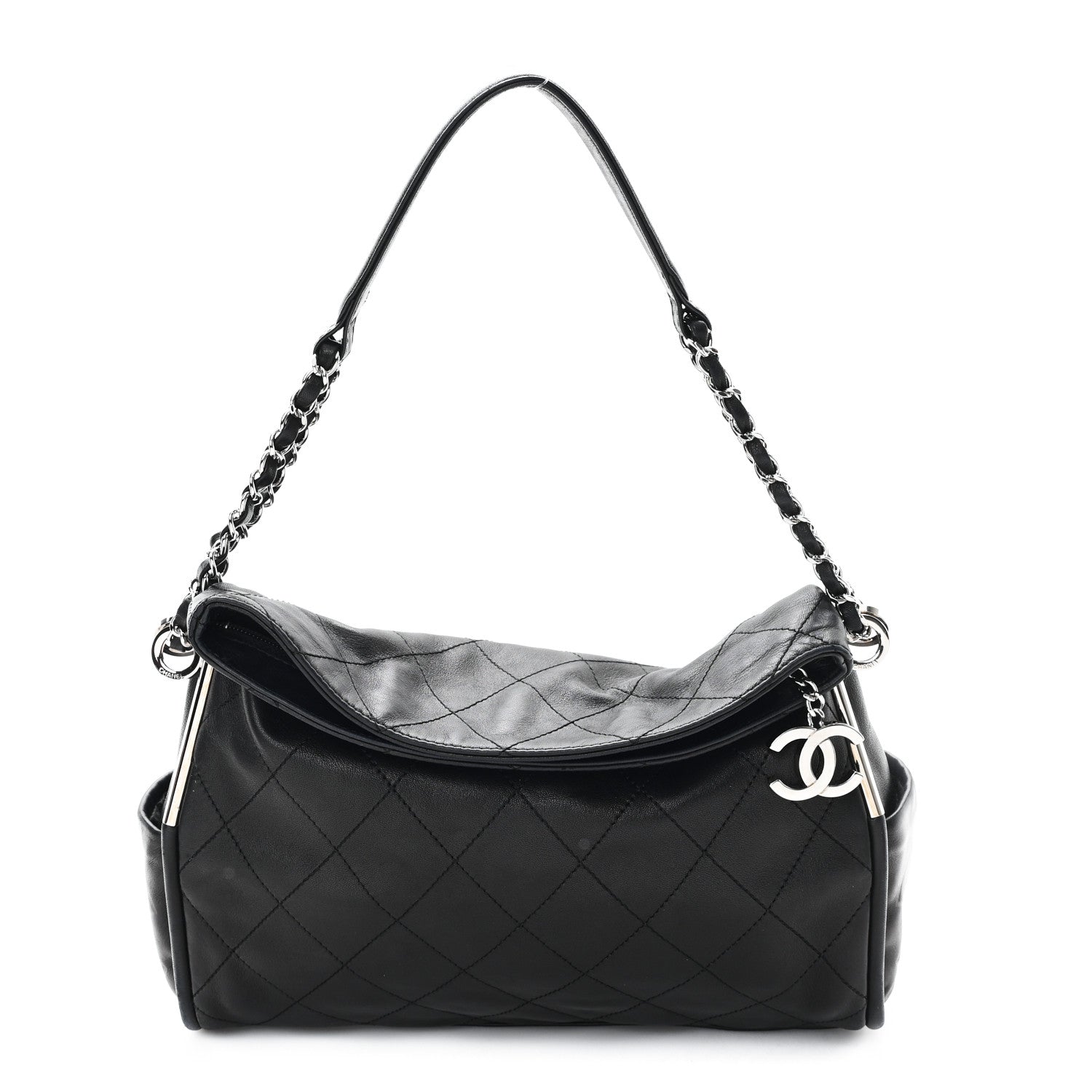 Lambskin Stitched Medium Ultimate Soft Tote Black