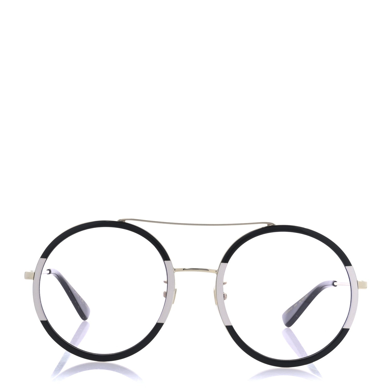 Round Frame Sunglasses GG0061S Black White
