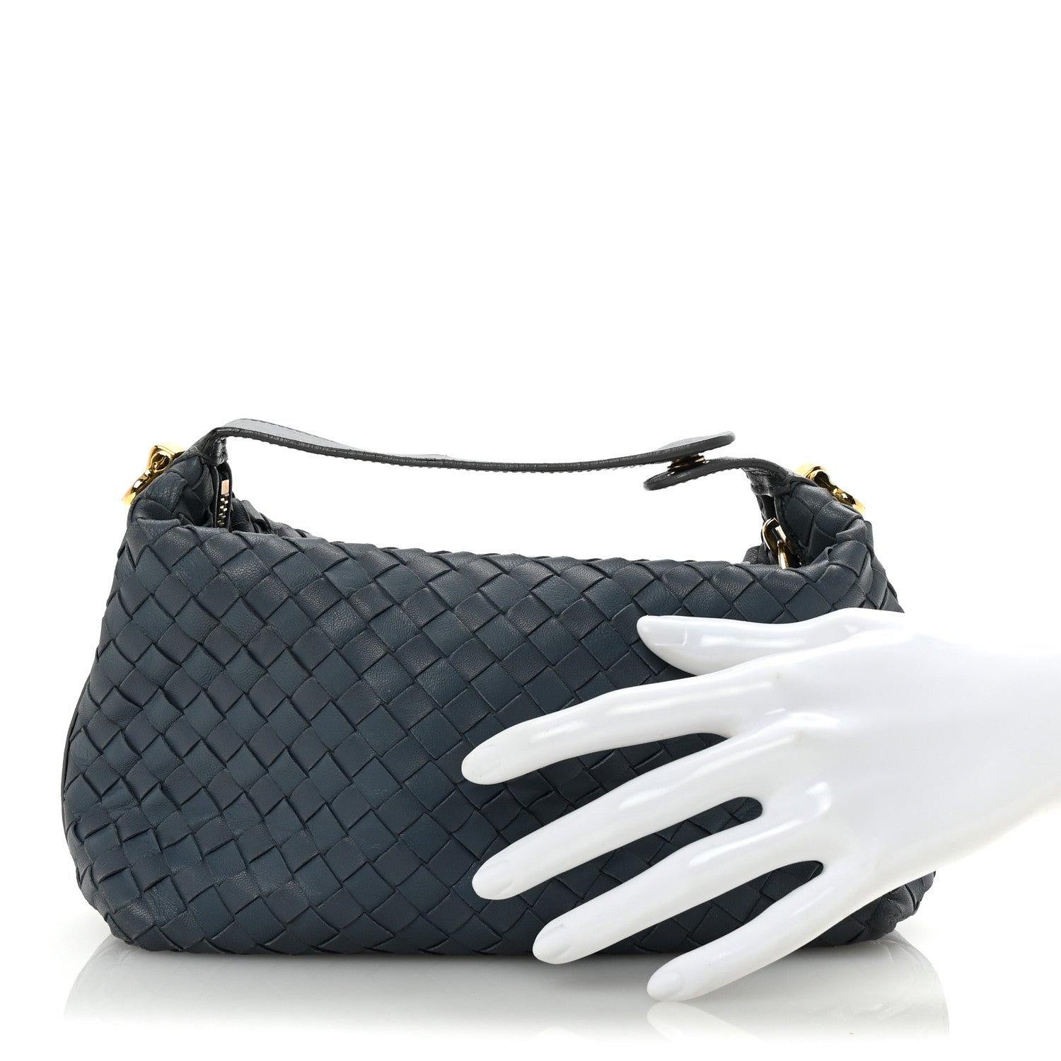 Nappa Intrecciato Large Cosmetic Case Blue