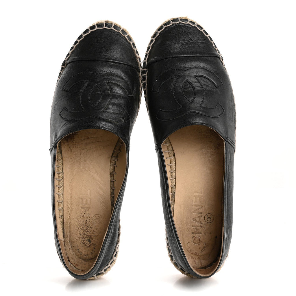 Lambskin CC Espadrilles 39 Black
