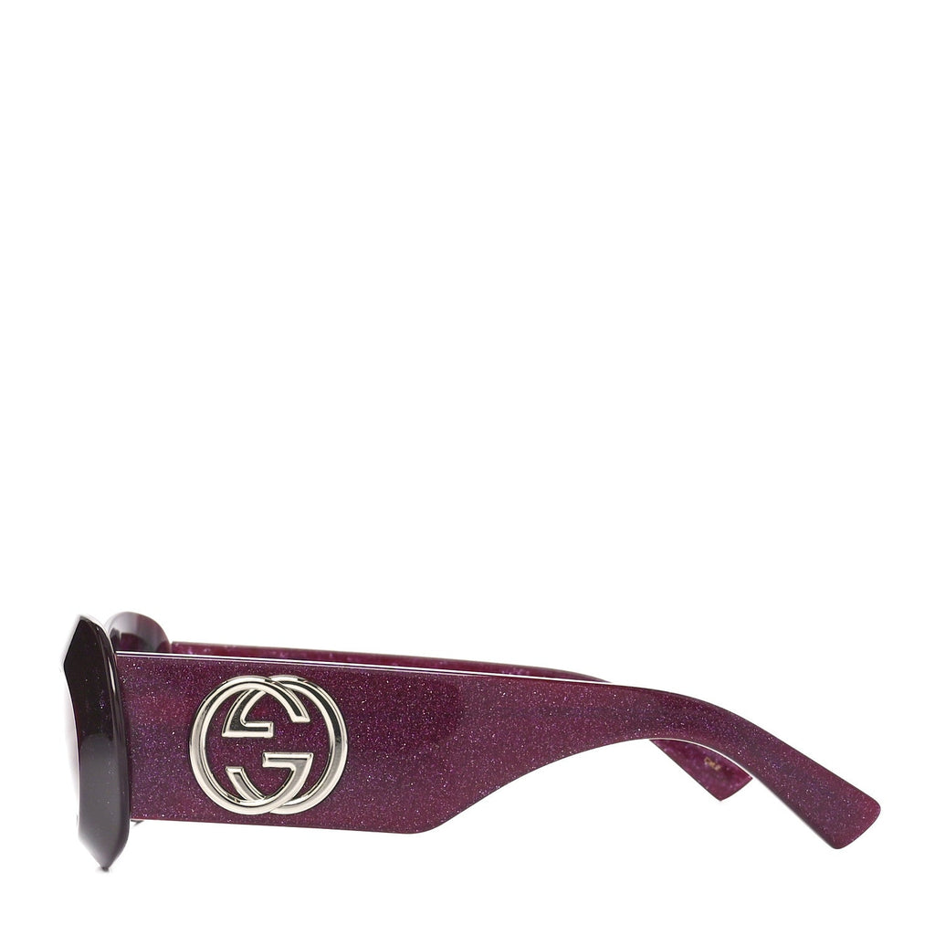Acetate Glitter Oval Frame Sunglasses GG1696S Purple