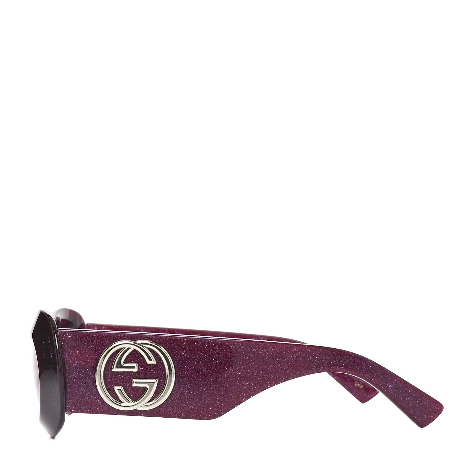 Acetate Glitter Oval Frame Sunglasses GG1696S Purple