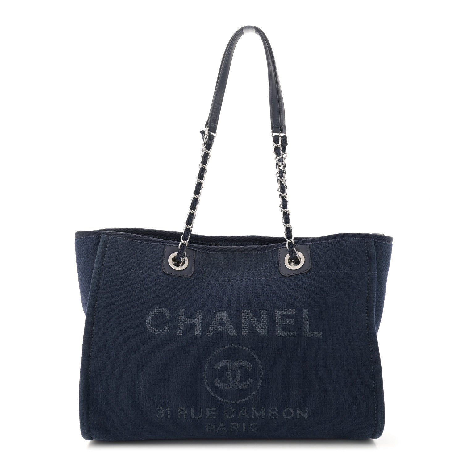 Mixed Fibers Small Deauville Tote Navy Blue