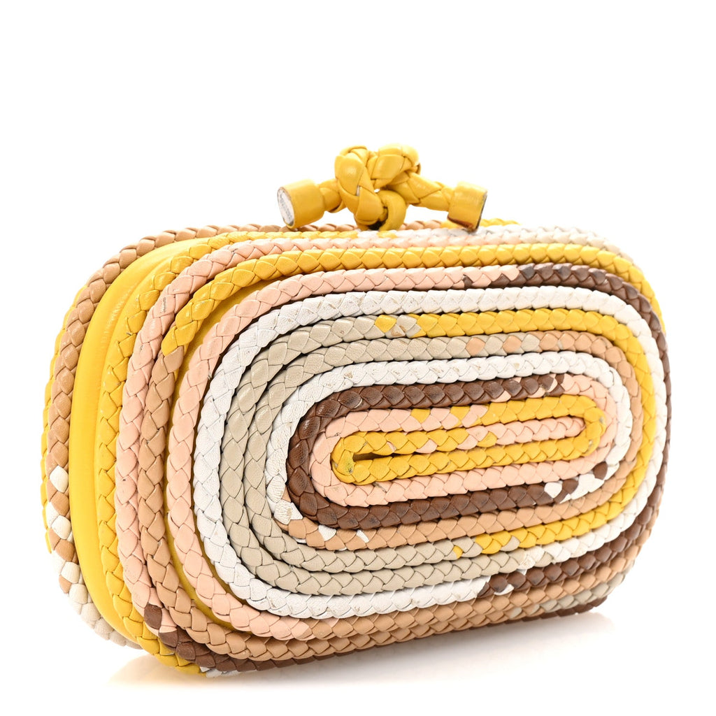 Nappa Intrecciato Braided Knot Clutch Multicolor