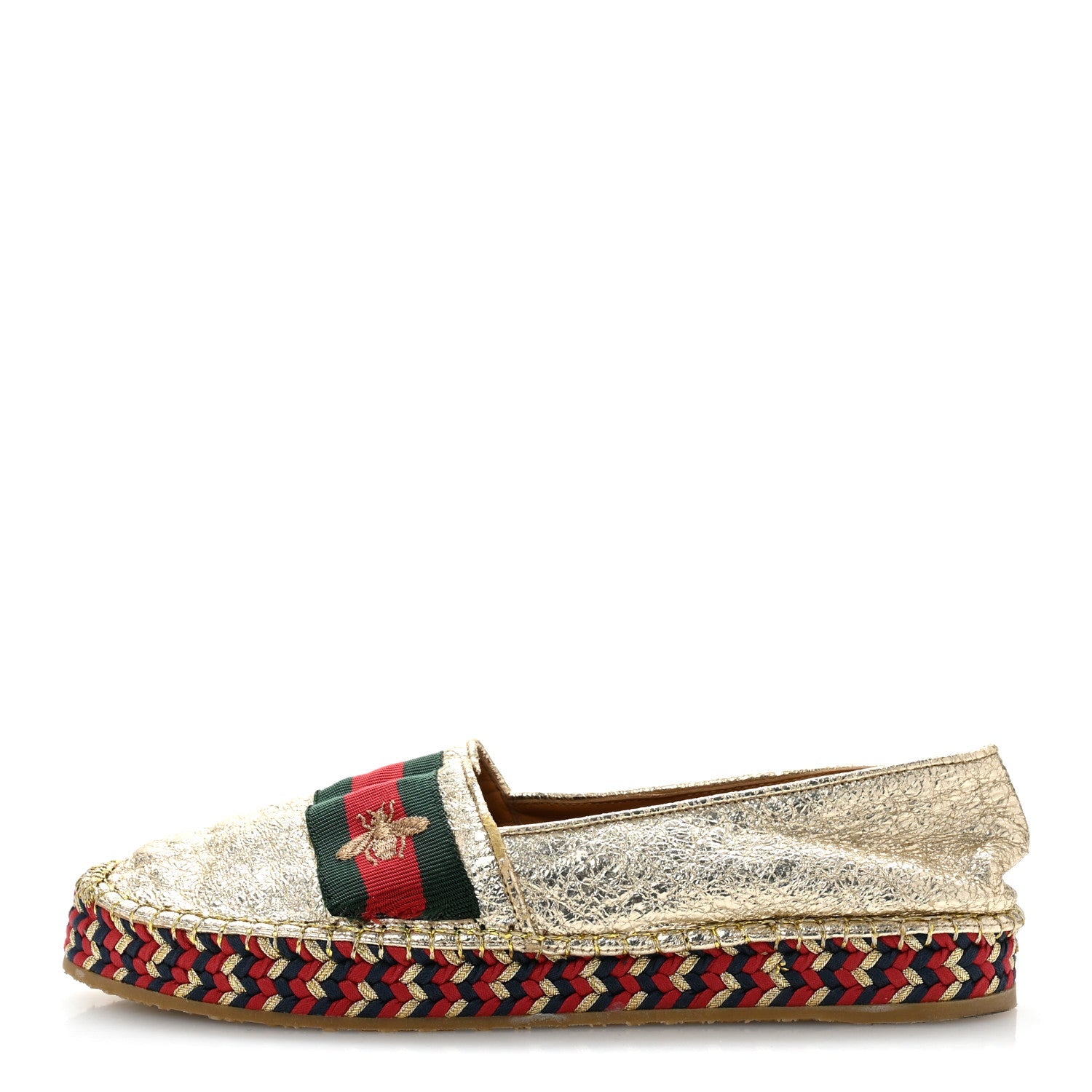 Galassia Web Bee Embroidered Espadrilles  36.5 Platino
