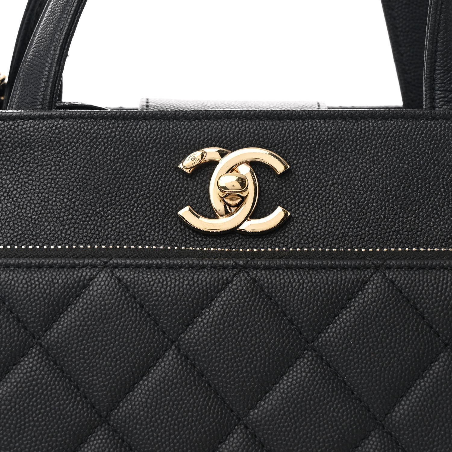 Caviar Quilted Large Business Affinity Shopping Bag Black