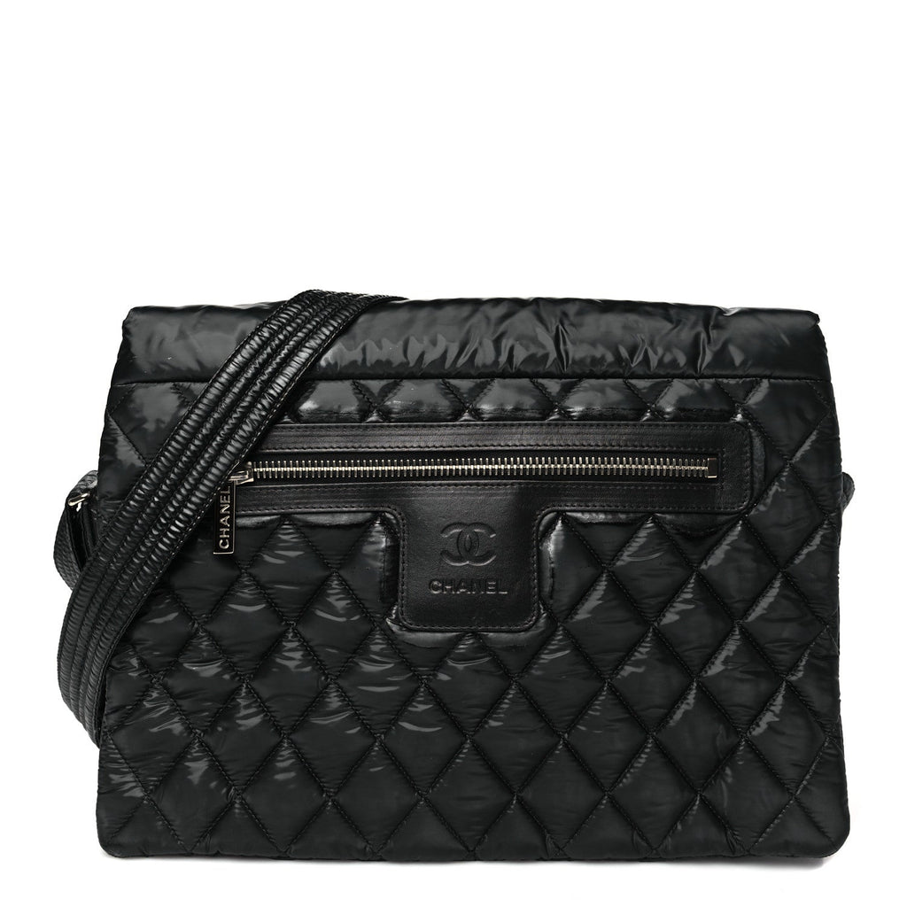 Nylon Coco Cocoon Messenger Bag Black