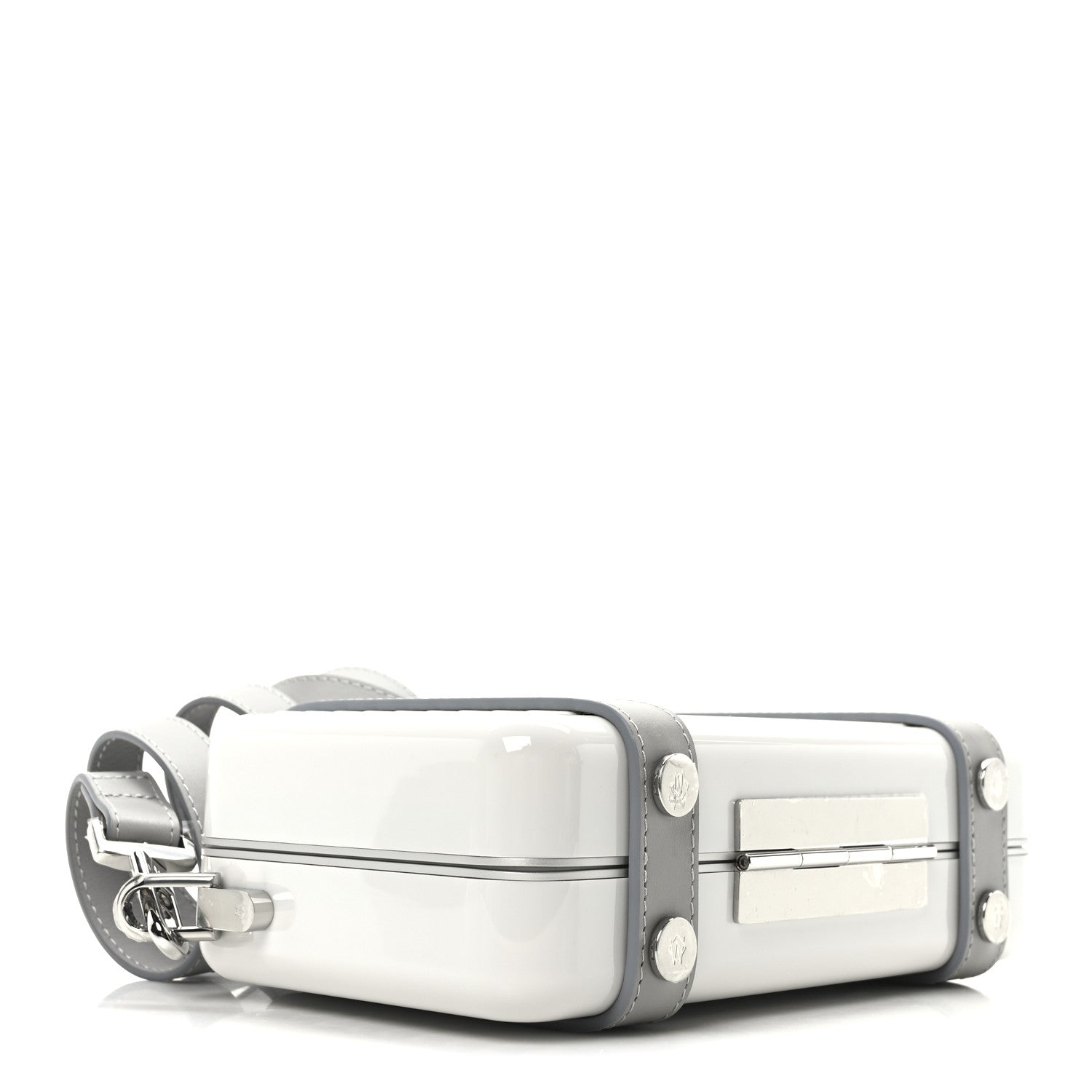 Gloss Polycarbonate Personal Cross-Body Bag White Grey
