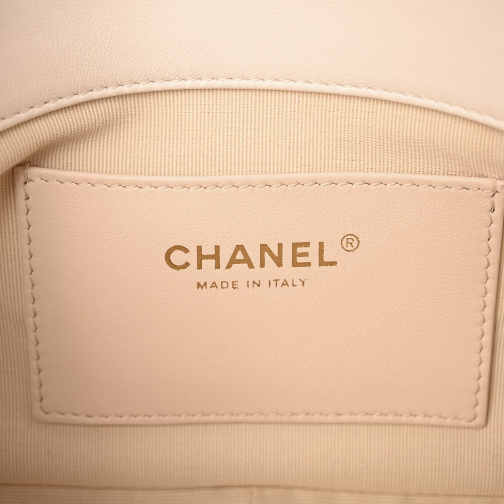 Lambskin Quilted Flap White