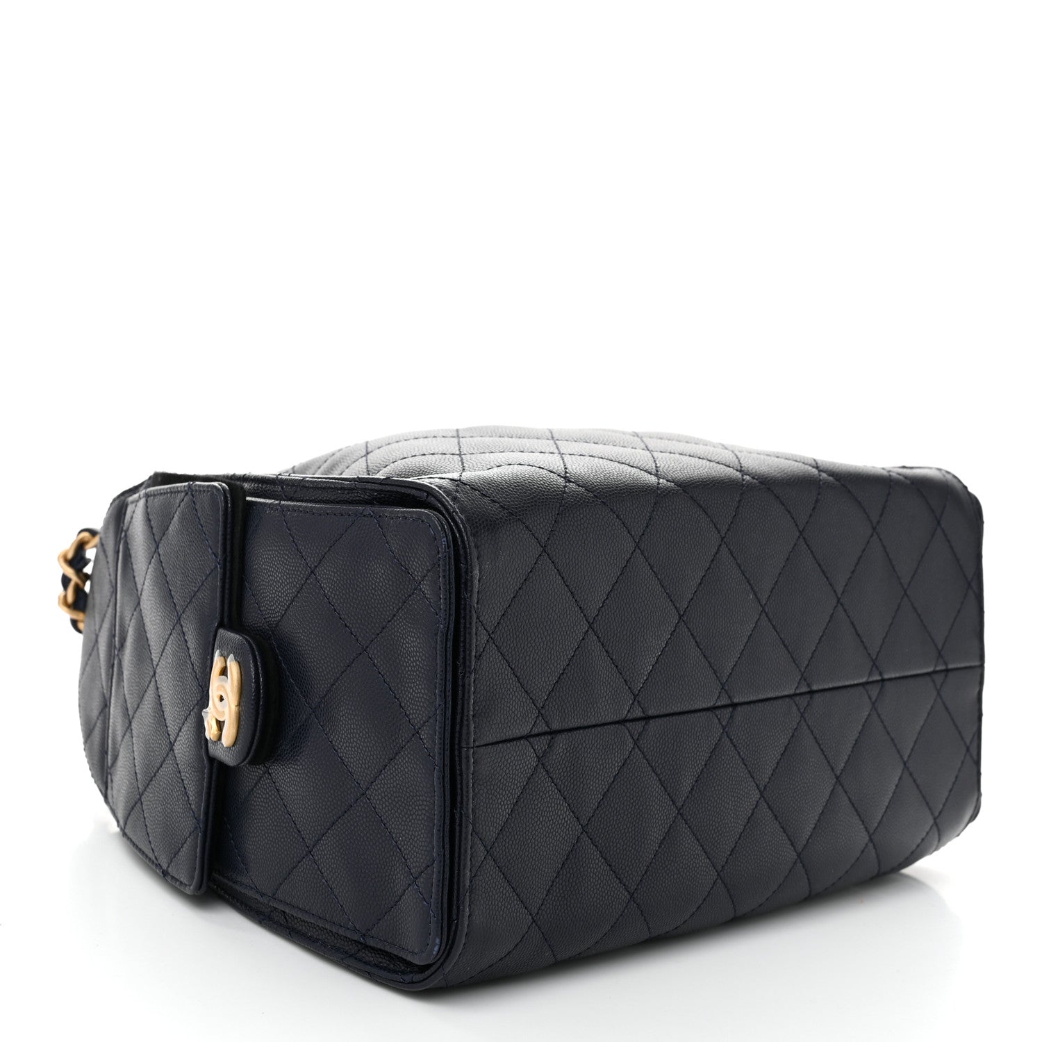 Caviar Quilted Small Chanel 25 Handbag Dark Navy