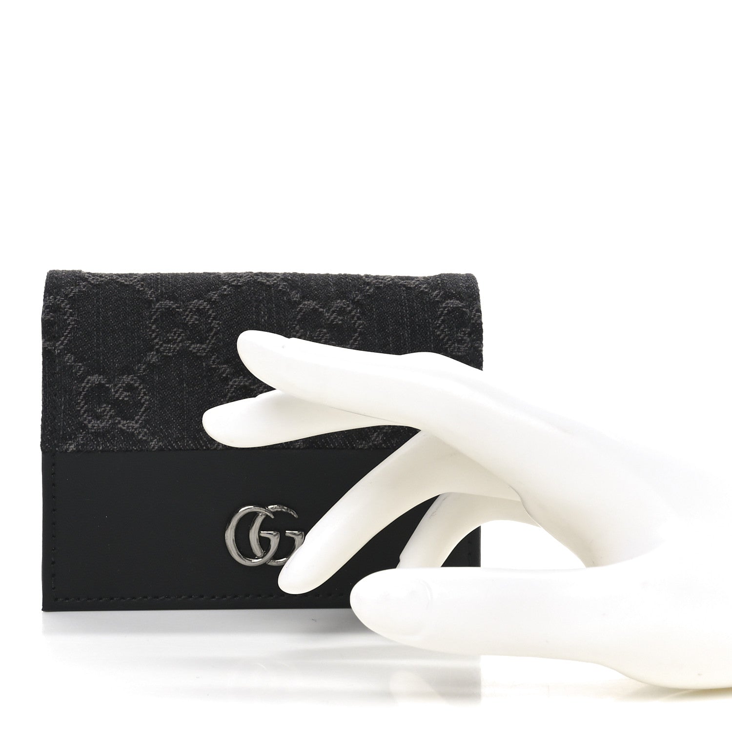 Denim GG Supreme Monogram Calfskin GG Marmont  Case Black