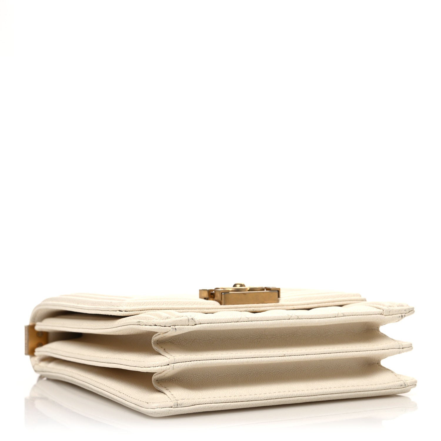 Caviar Quilted North South Boy Flap White