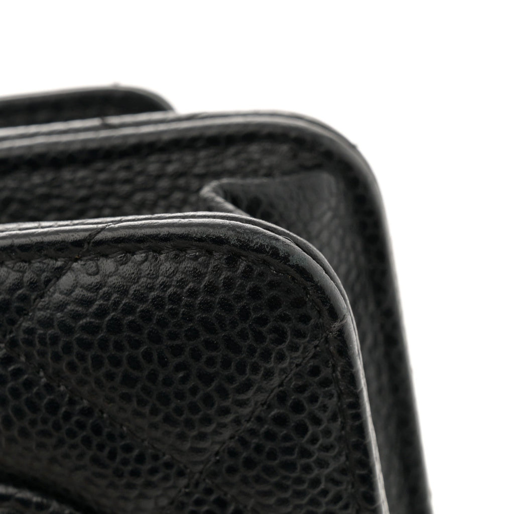 Caviar Quilted Wallet on Chain WOC Black