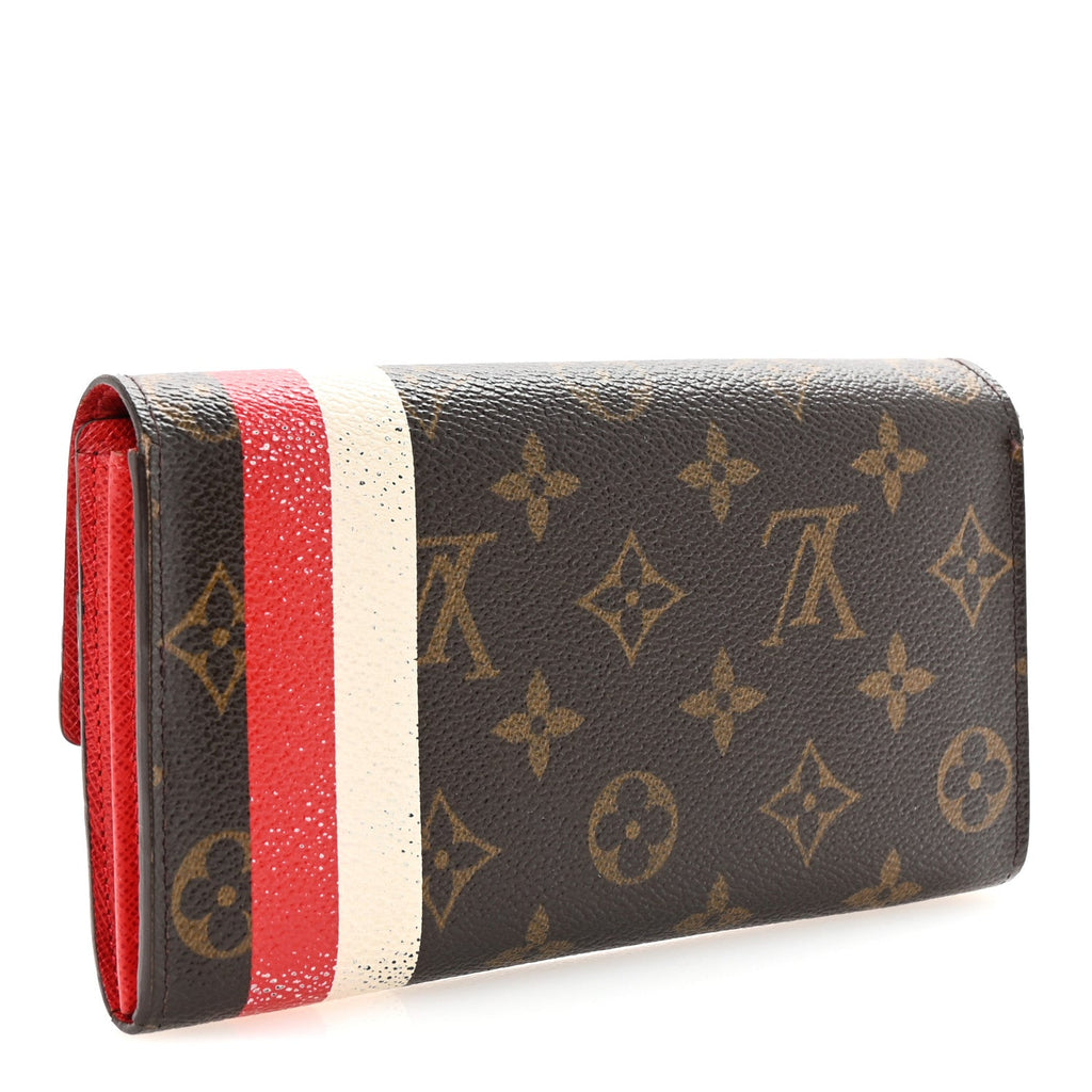 Monogram Groom Sarah Wallet Red