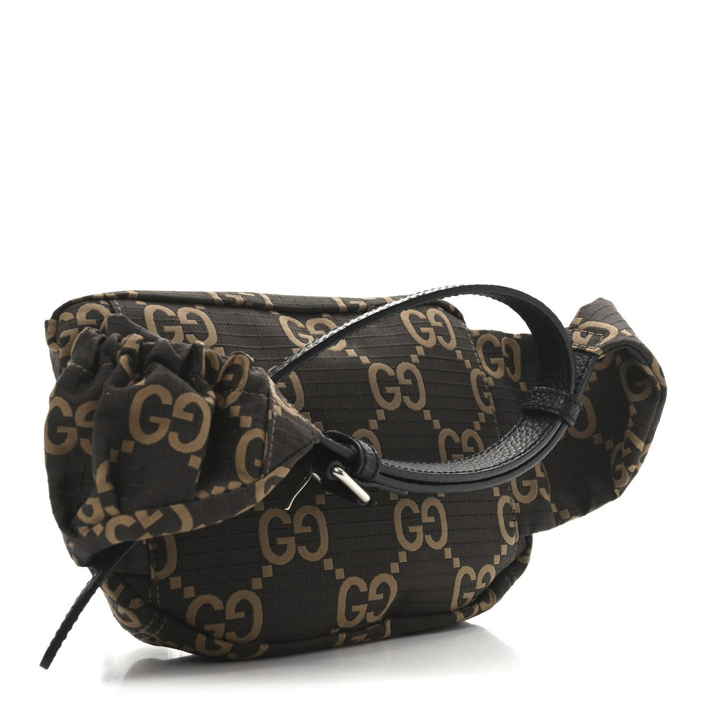 Recycled Polyester Monogram Jumbo GG Belt Bag Ebony Beige