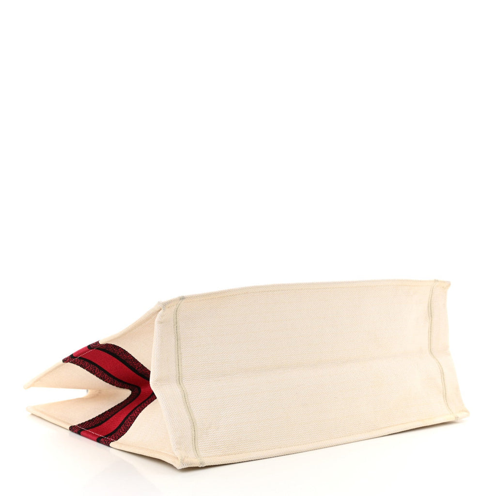 Canvas DiorAmour Chinese Valentines Je T’aime Large Book Tote White Red
