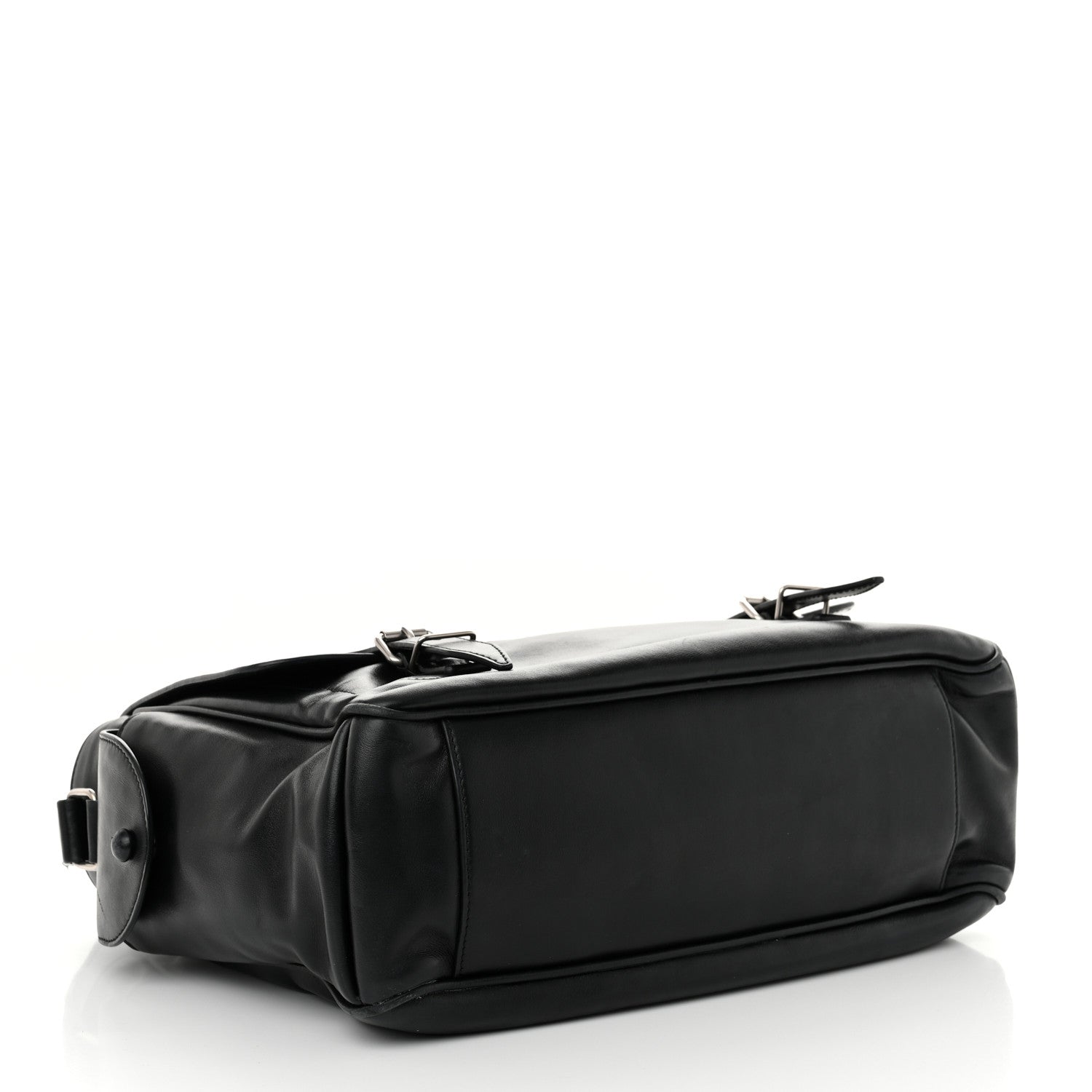 Calfskin ID Flap Messenger Bag Black