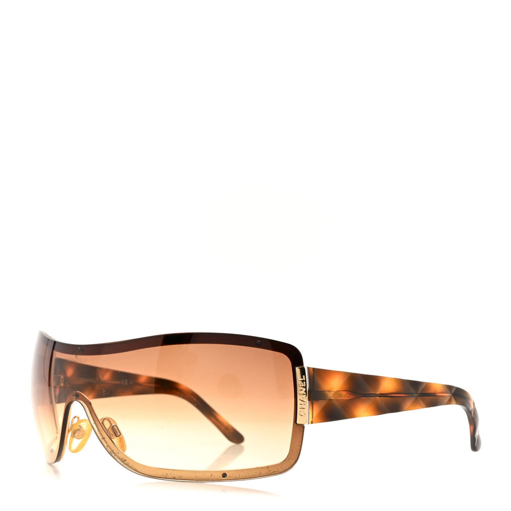 Quilted Shield Sunglasses 4126 Tortoise