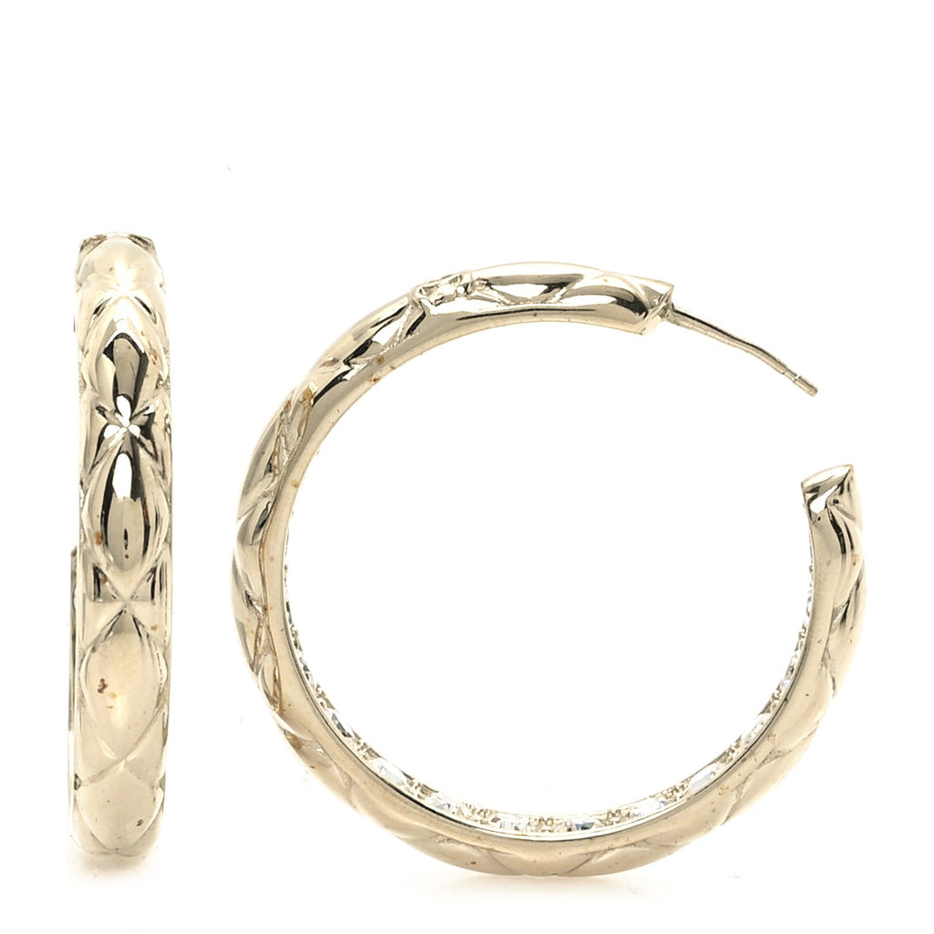 Crystal CC Hoop Earrings Gold