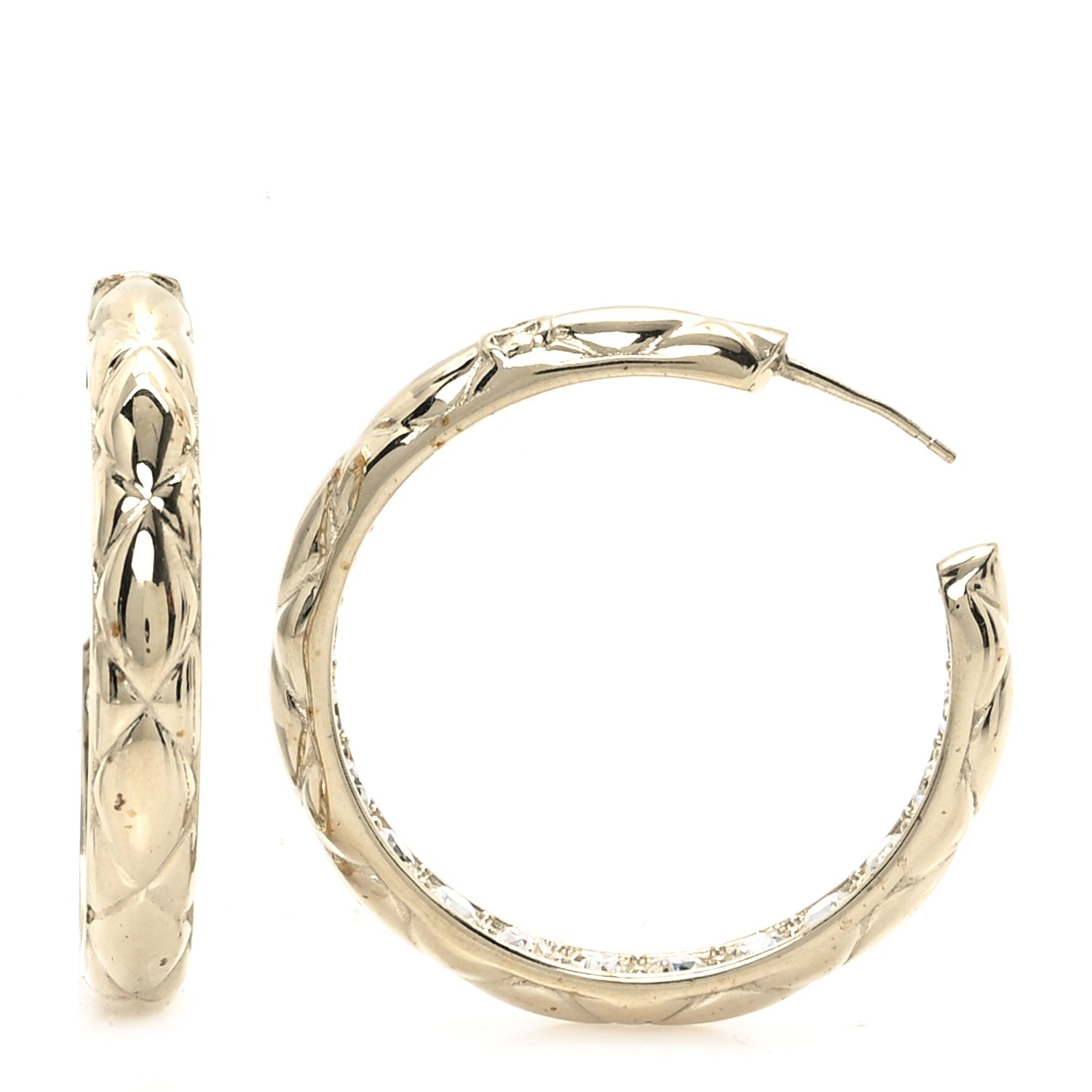 Crystal CC Hoop Earrings Gold