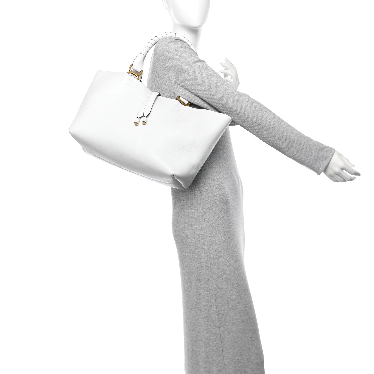 Calfskin Small Marcie Tote White