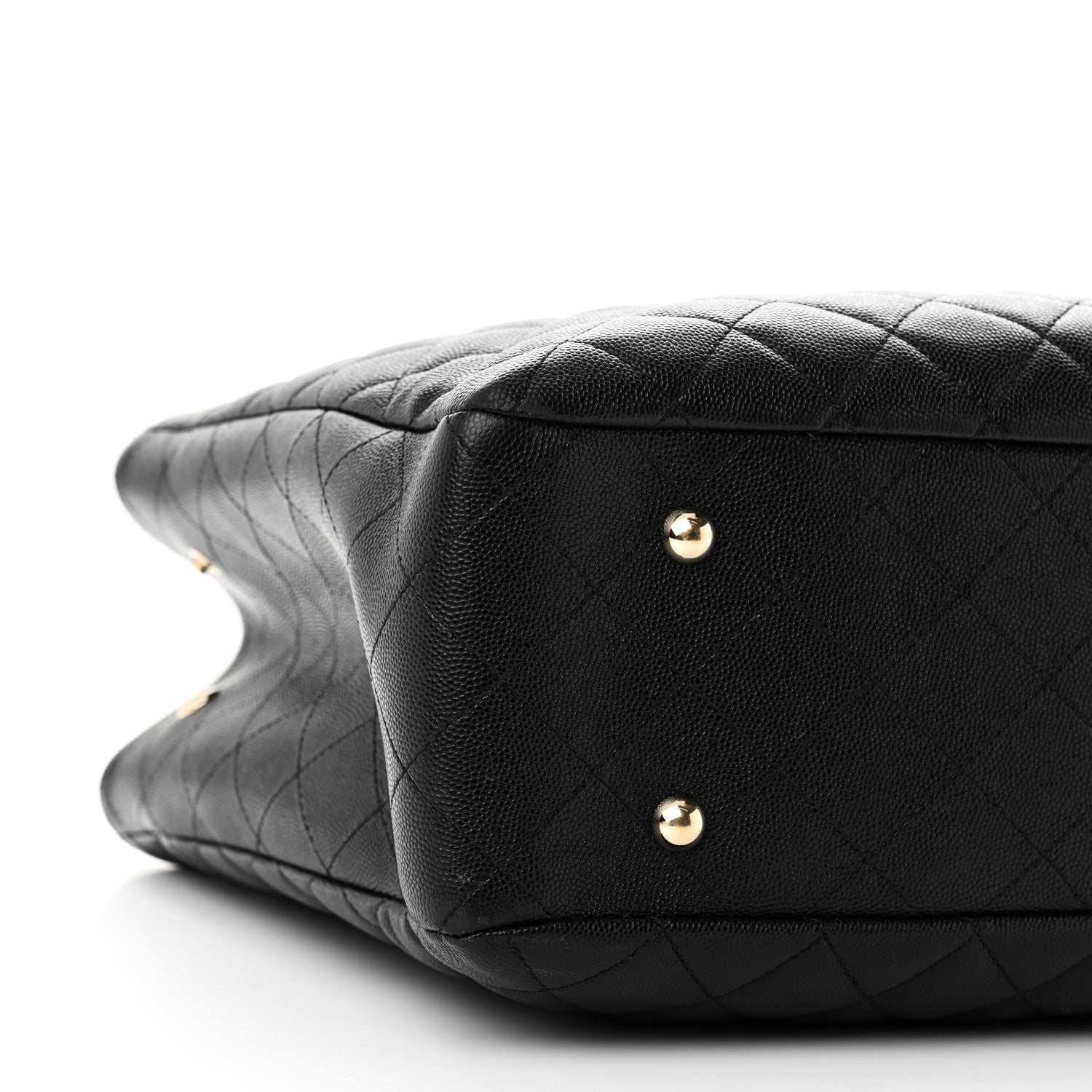 Caviar Quilted Large Shopping Tote Black