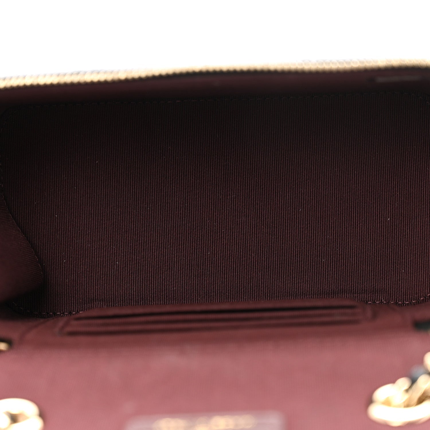 Caviar Quilted Small Vanity Case With Chain Black