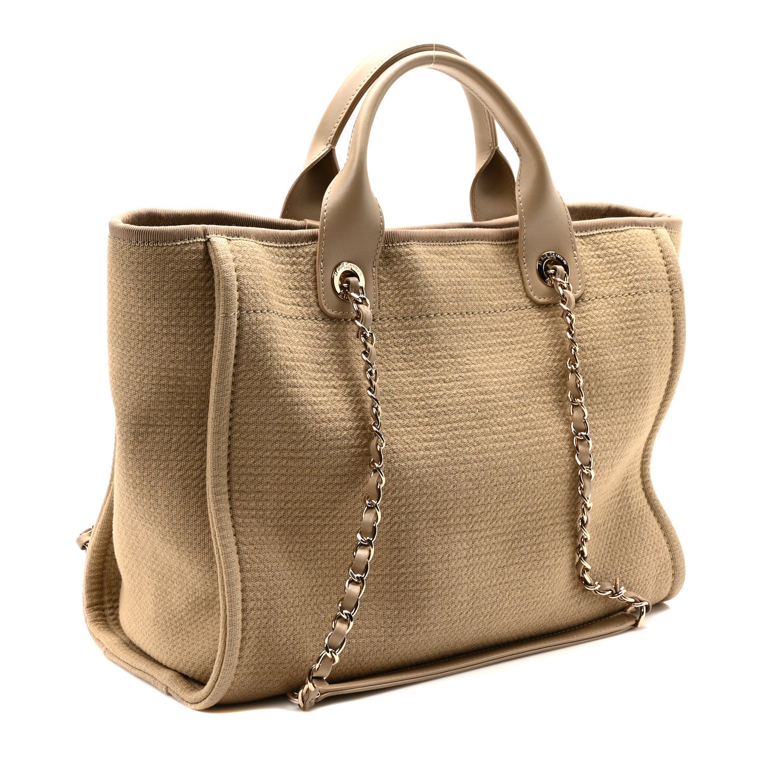 Mixed Fibers Small Deauville Tote Beige