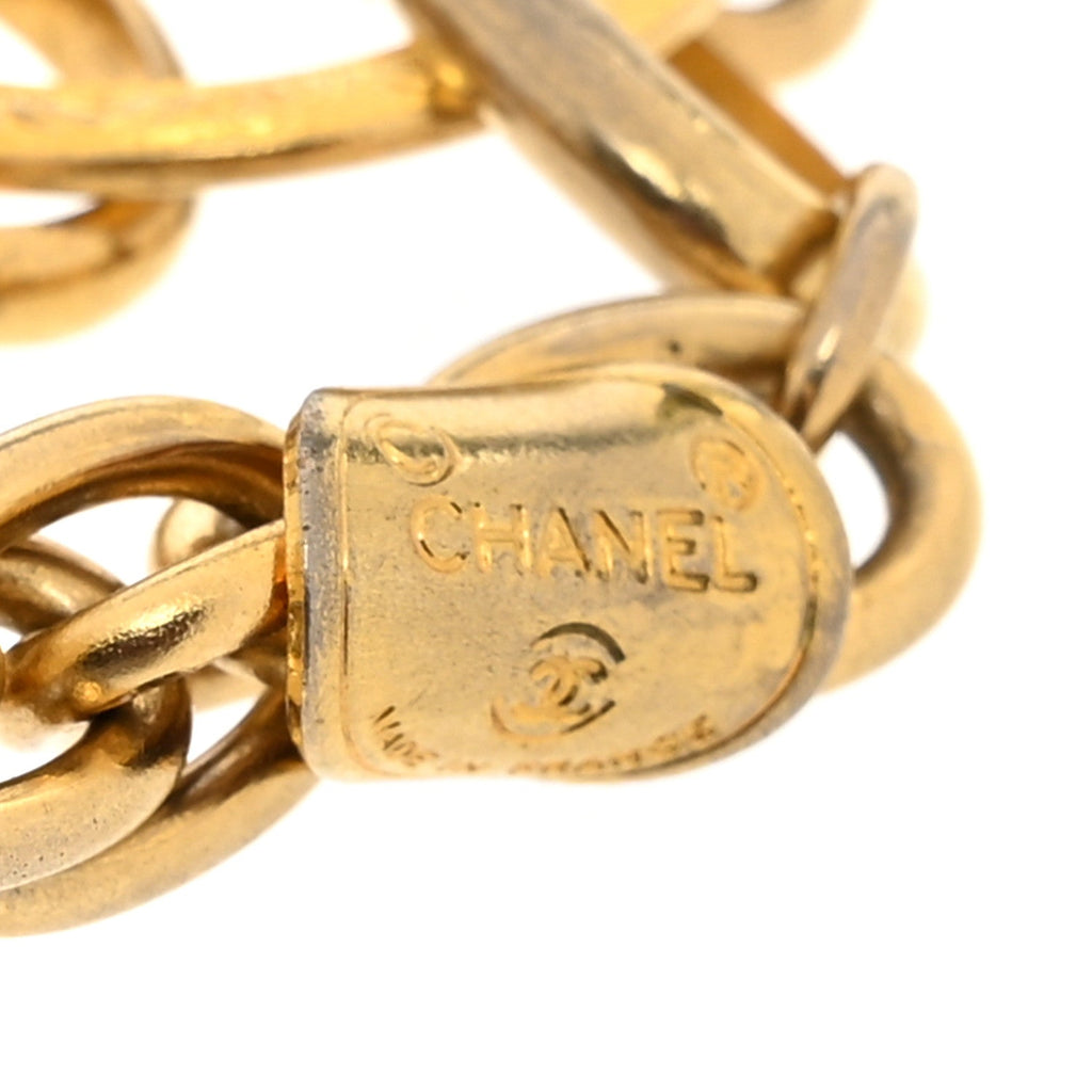 Crystal Multistrand Chain CC Bracelet Gold