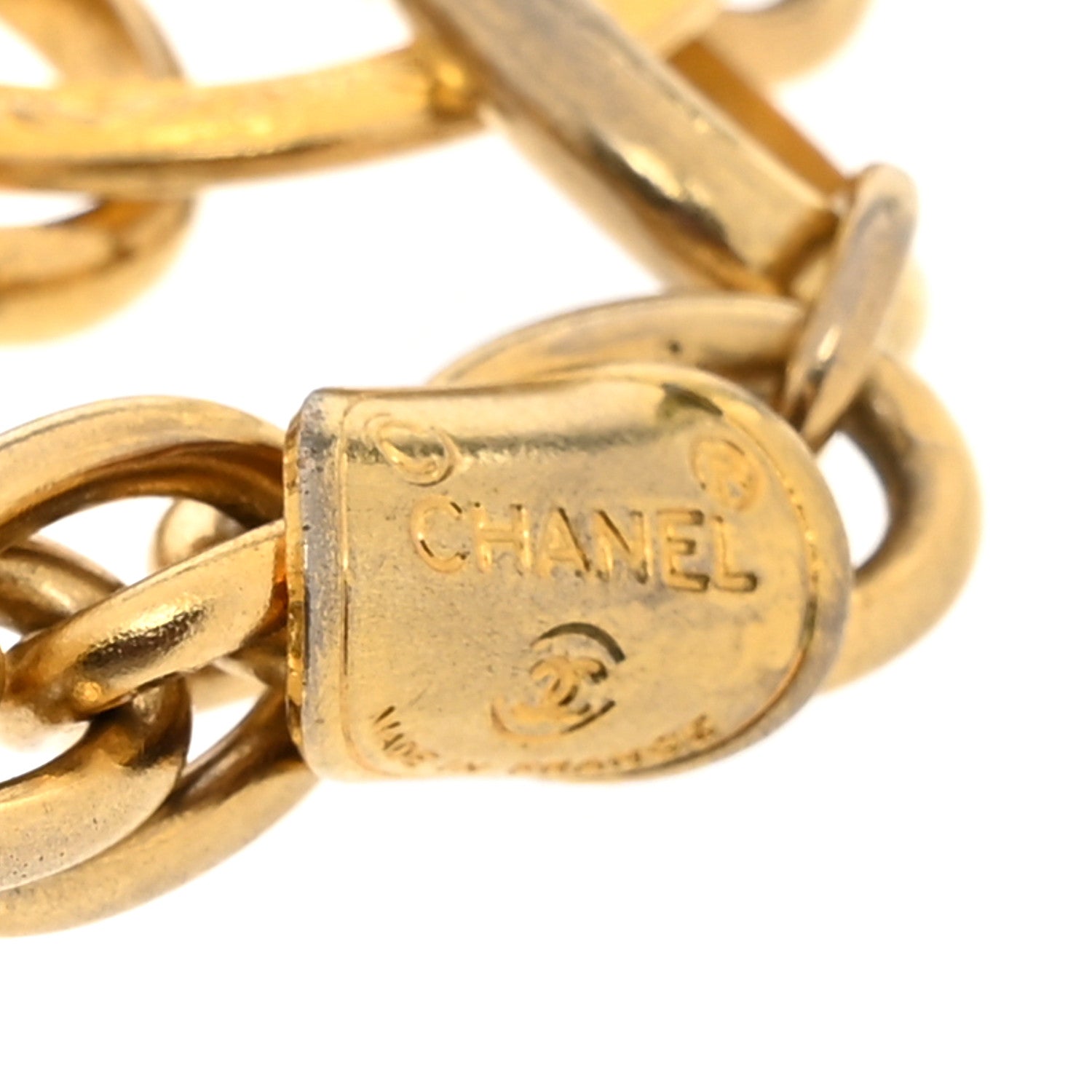 Crystal Multistrand Chain CC Bracelet Gold