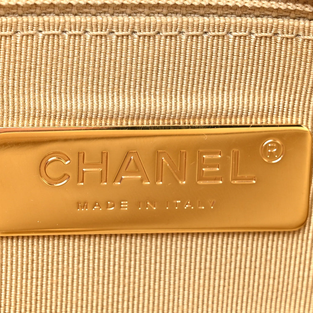 Metallic Goatskin Quilted Medium Chanel 19 Flap Gold