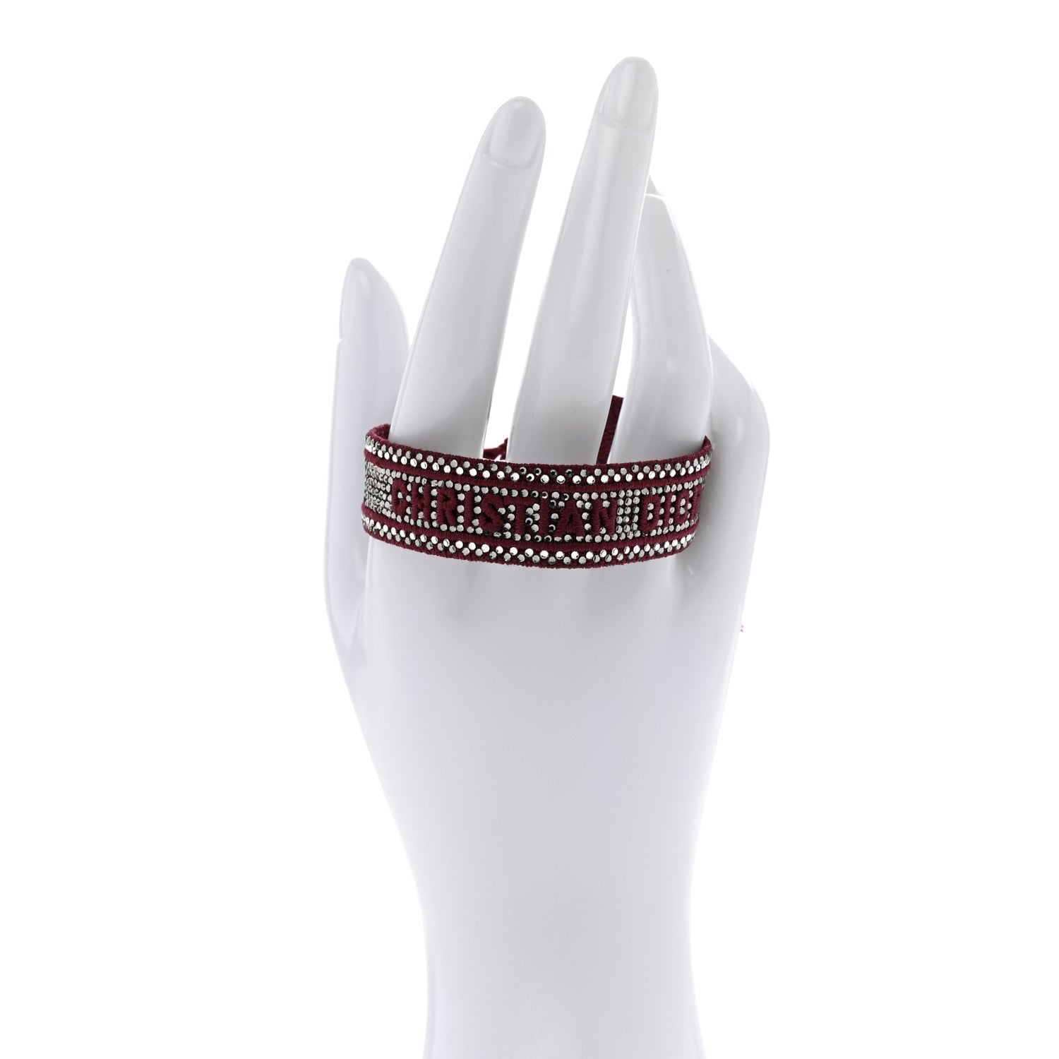 Woven Cotton Crystal Embroidered Friendship Bracelet Burgundy