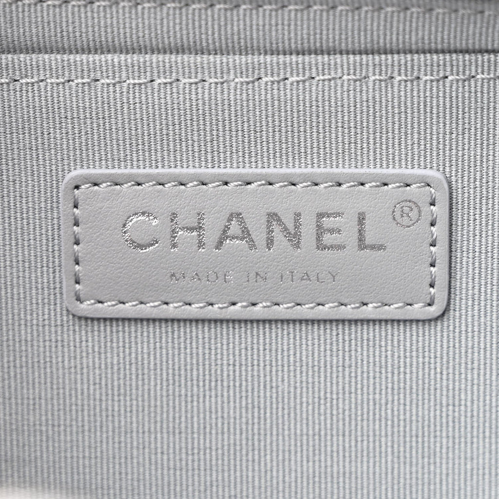 Metallic Lambskin Like A Wallet Flap Silvery Black